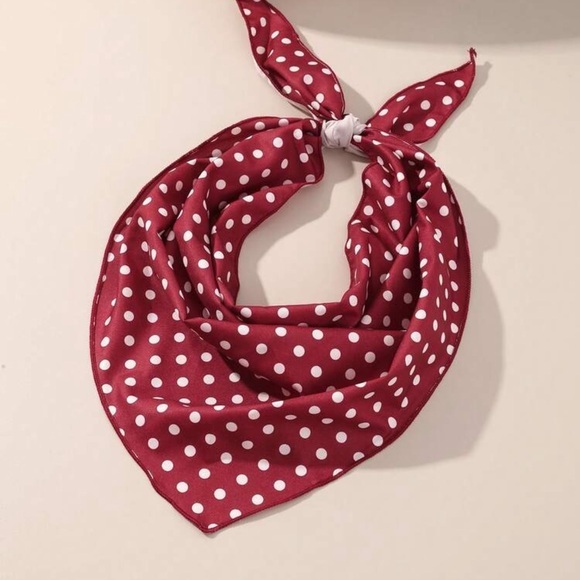 1pc Red Polka Dot Bandana Triangle Scarf Headband Fall Winter Hair Band Hair - Picture 2 of 3